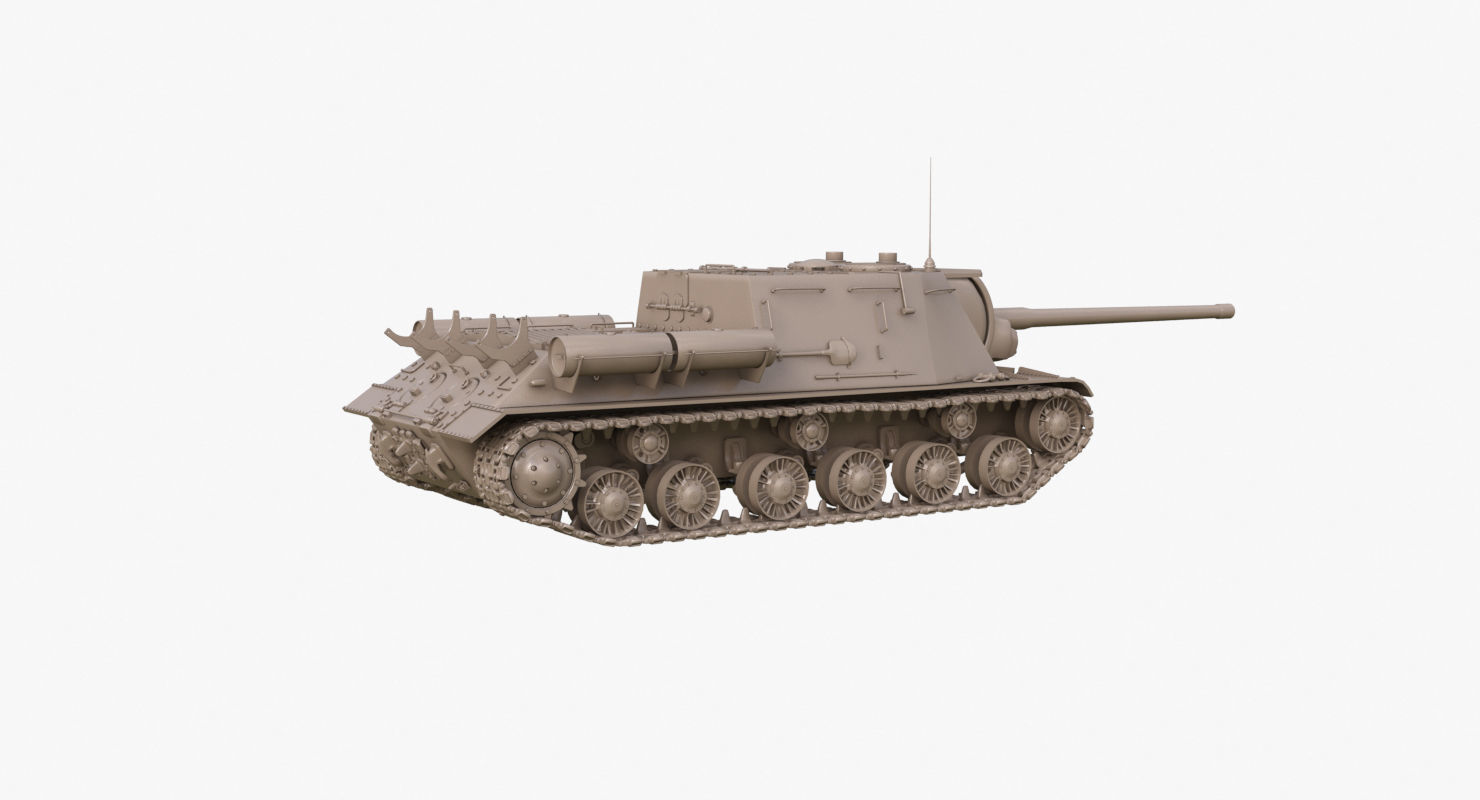 Tank ISU 122  Clay Mental Ray 3D model_38