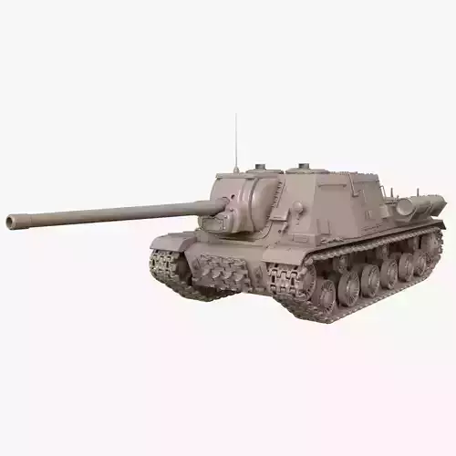 Tank ISU 122  Clay Mental Ray 3D model