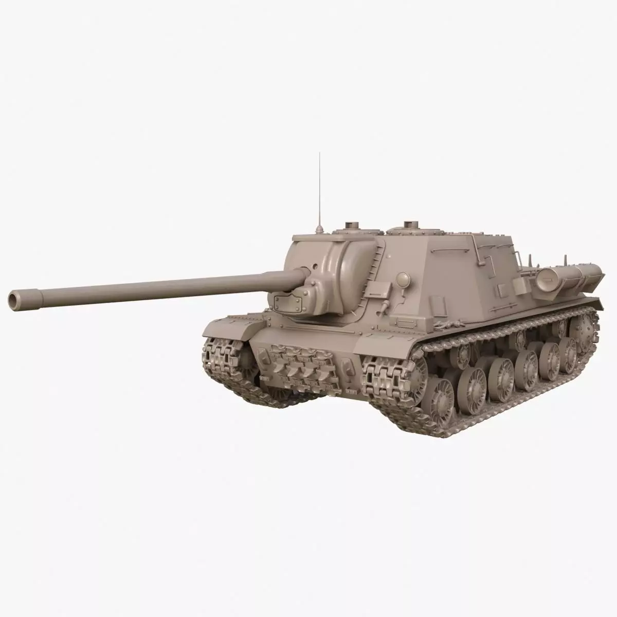 Tank ISU 122  Clay Mental Ray 3D model_0