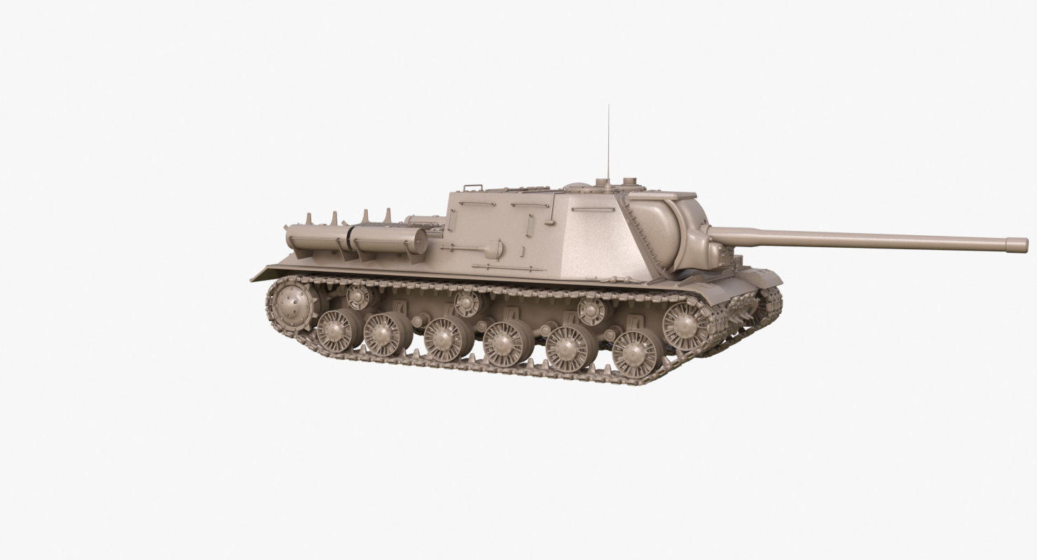 Tank ISU 122  Clay Mental Ray 3D model_32