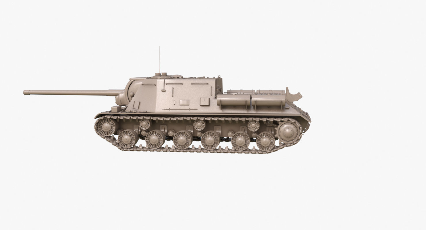 Tank ISU 122  Clay Mental Ray 3D model_52