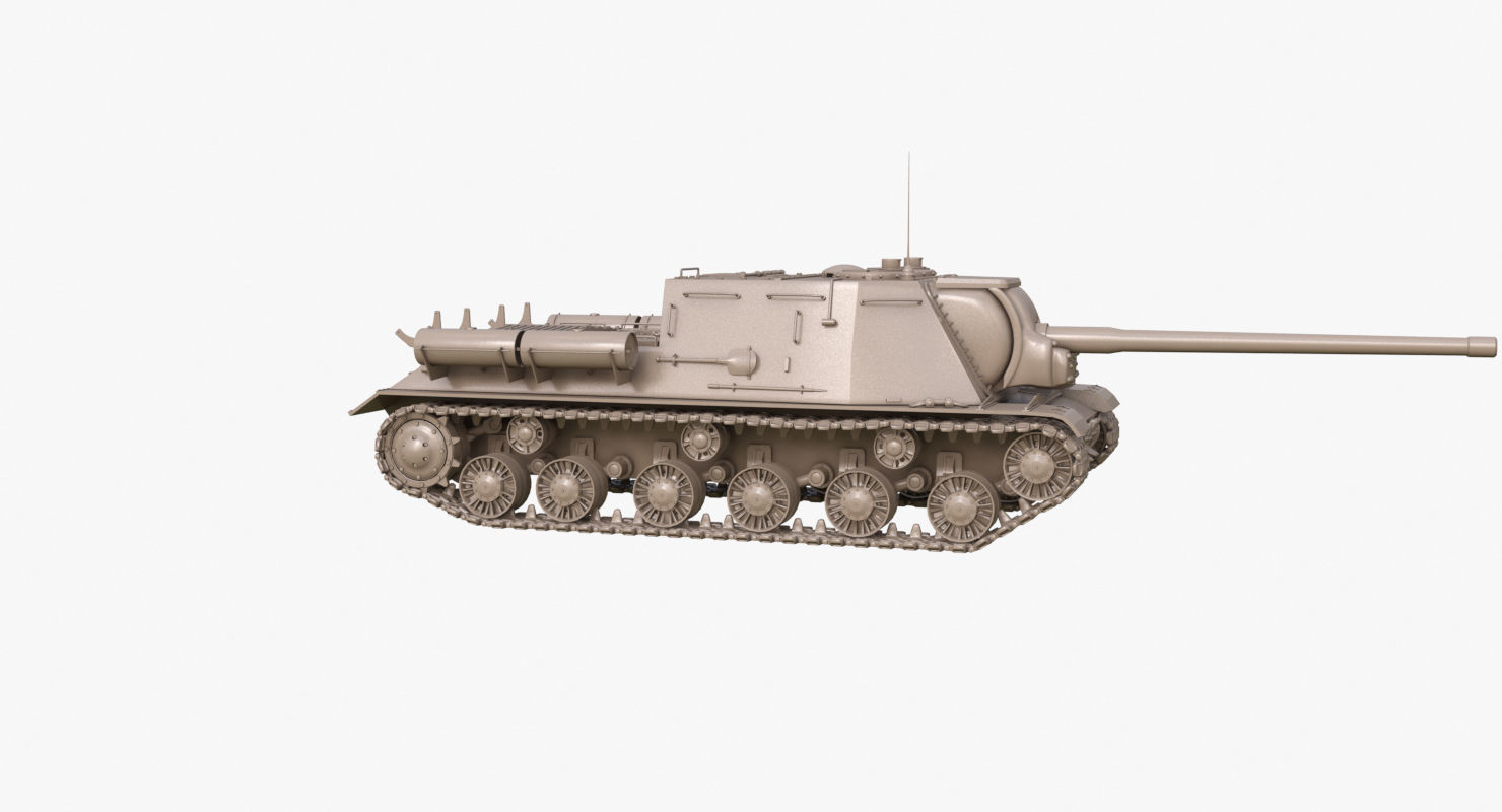 Tank ISU 122  Clay Mental Ray 3D model_33