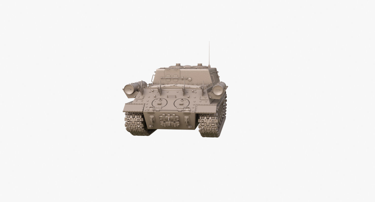 Tank ISU 122  Clay Mental Ray 3D model_43