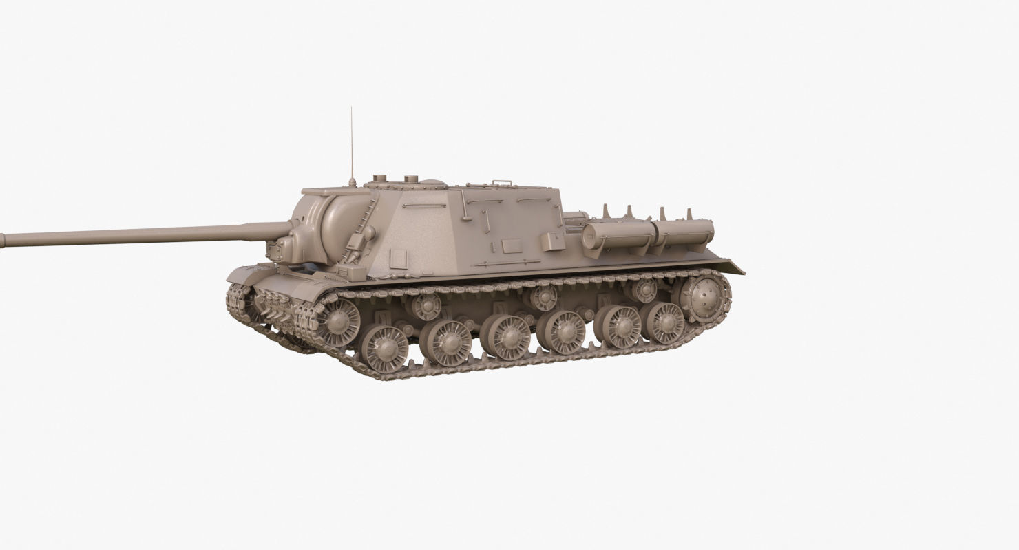 Tank ISU 122  Clay Mental Ray 3D model_56