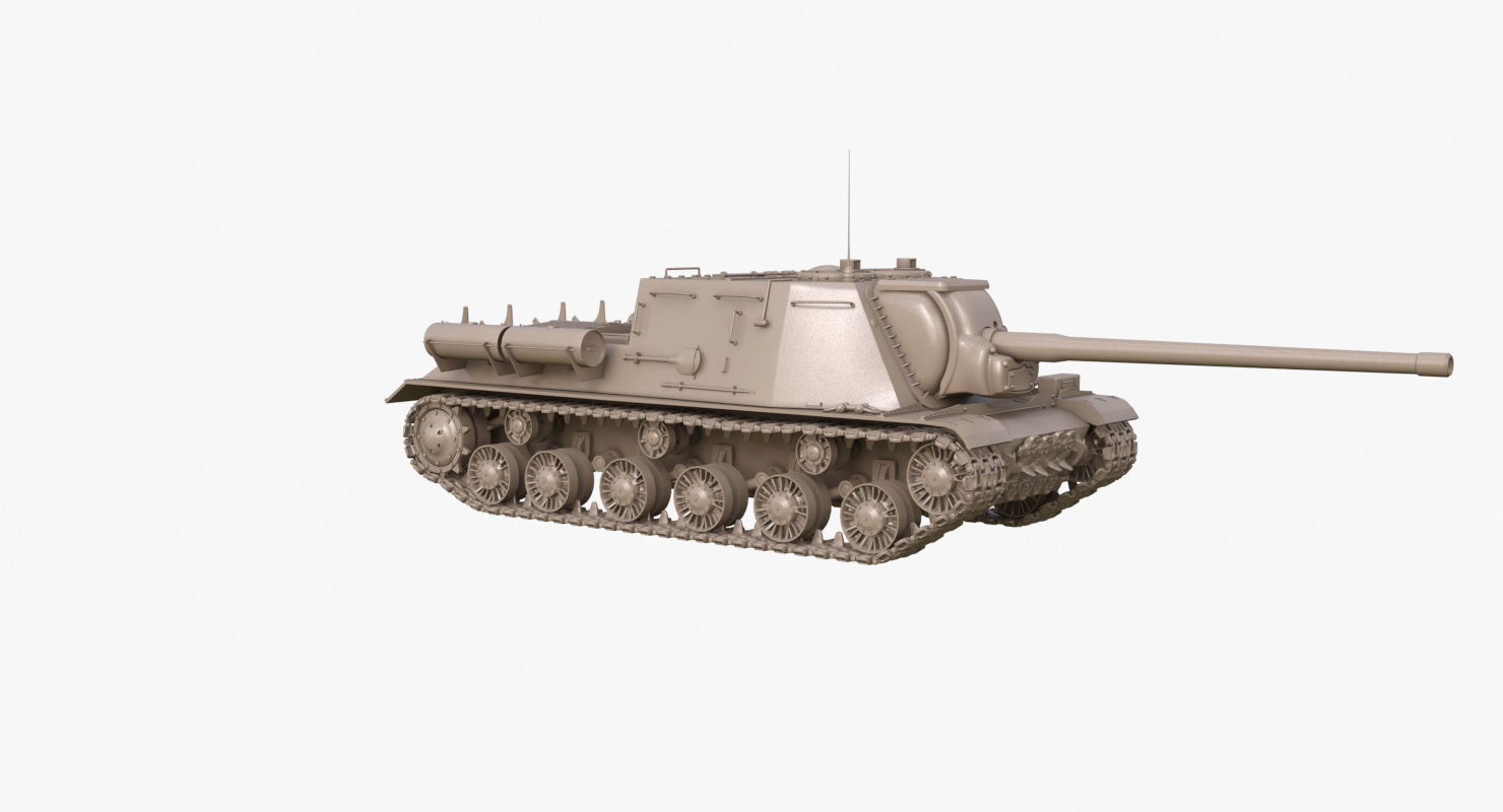 Tank ISU 122  Clay Mental Ray 3D model_31