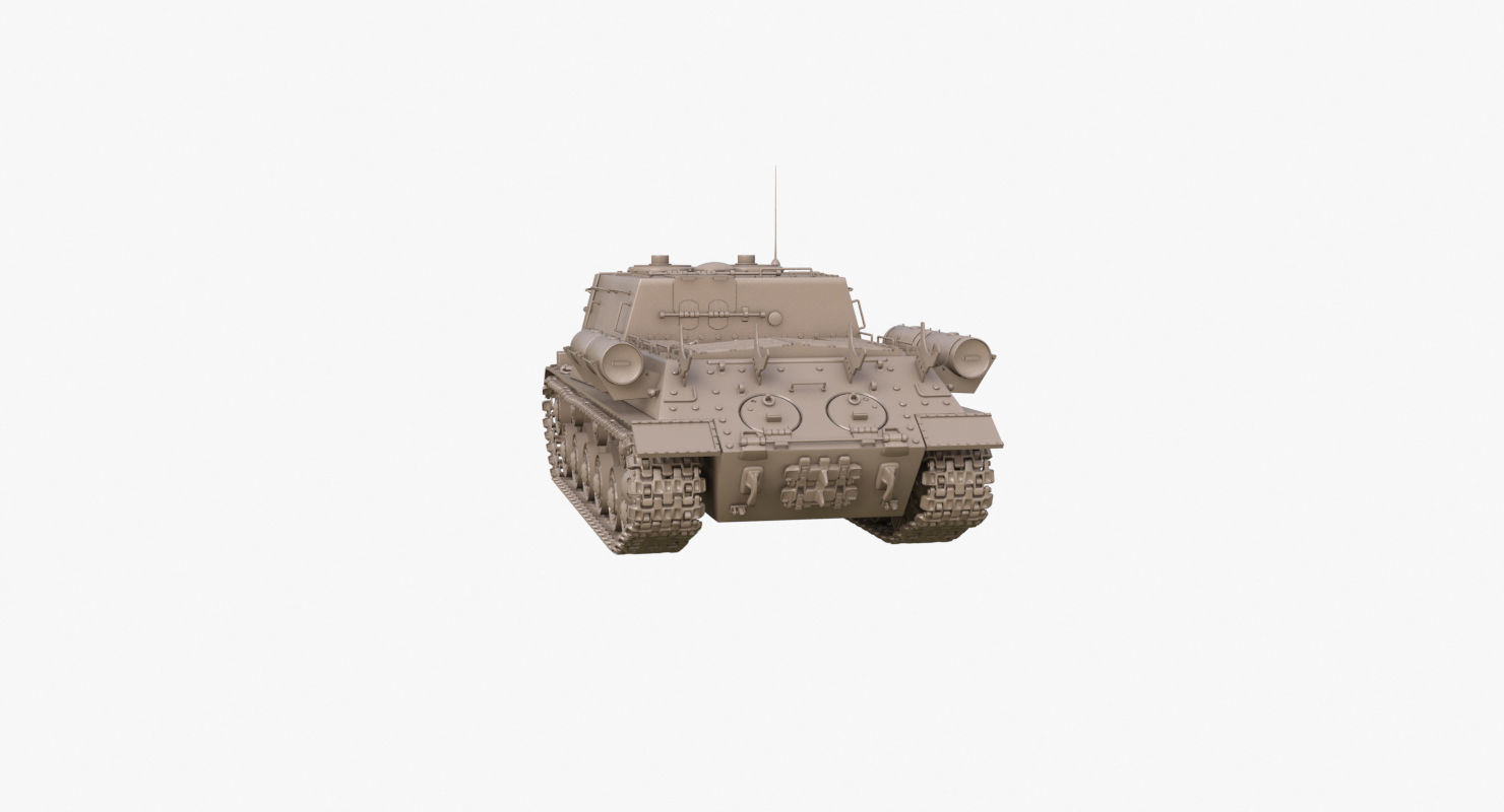 Tank ISU 122  Clay Mental Ray 3D model_45