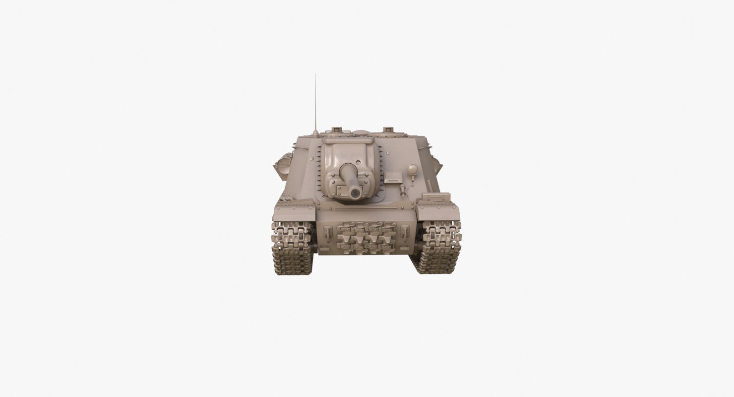Tank ISU 122  Clay Mental Ray 3D model_26