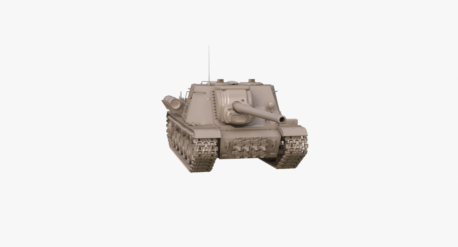 Tank ISU 122  Clay Mental Ray 3D model_27