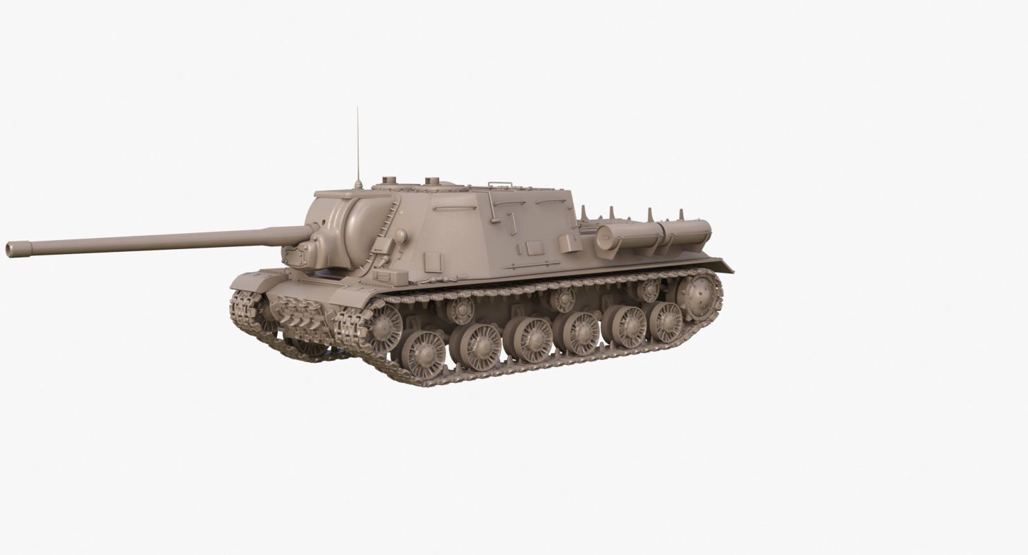 Tank ISU 122  Clay Mental Ray 3D model_57