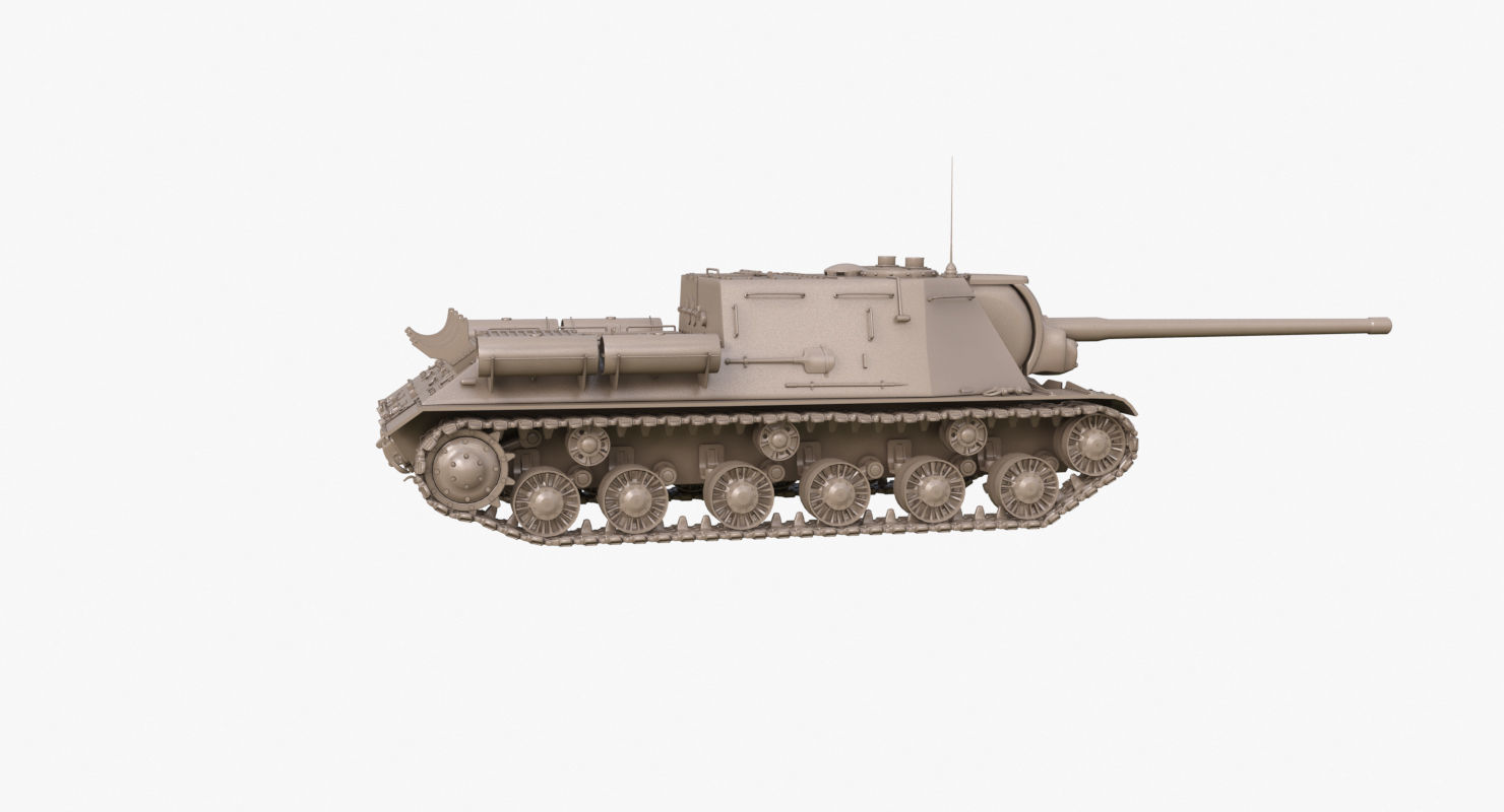 Tank ISU 122  Clay Mental Ray 3D model_36