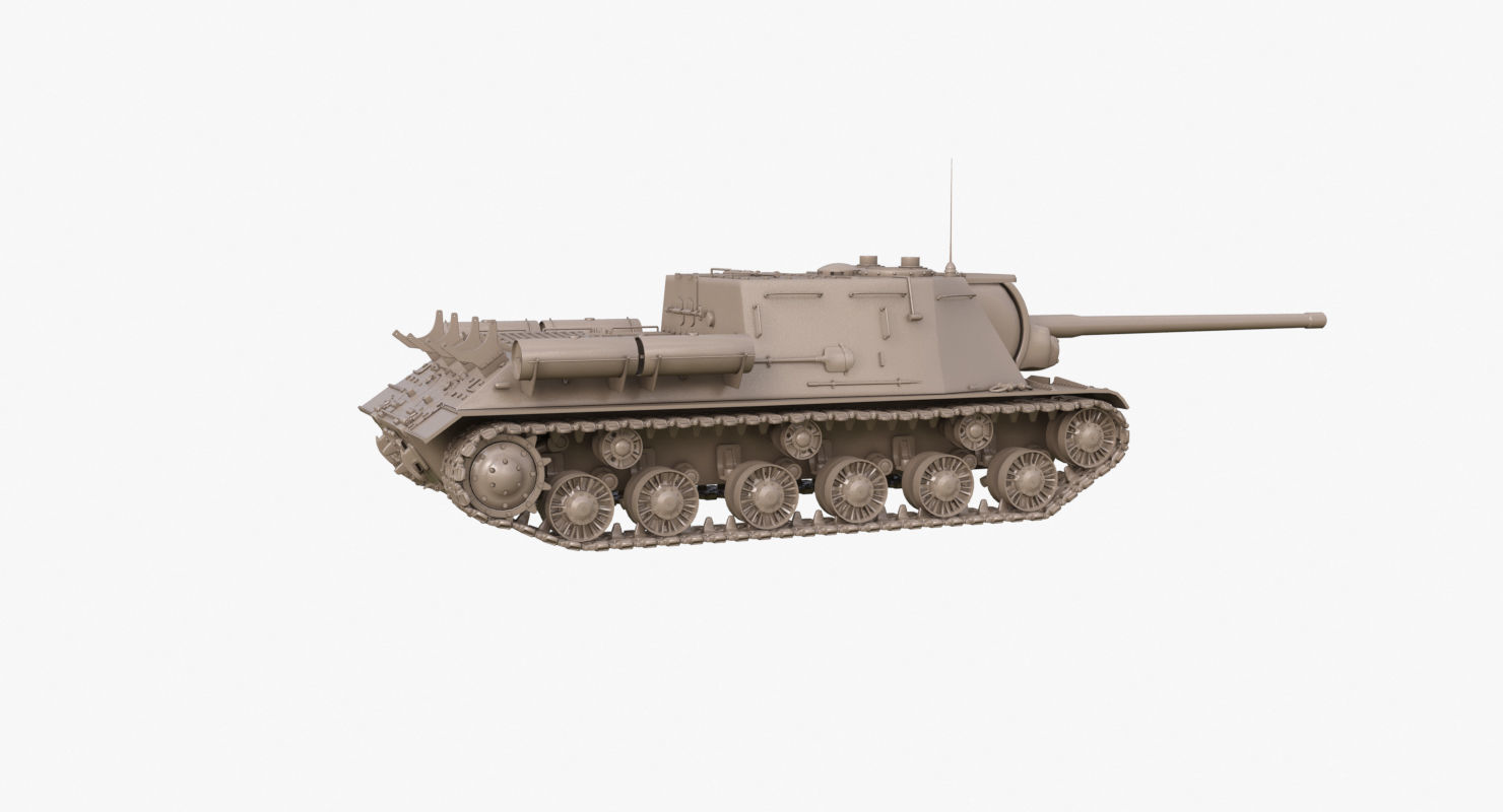Tank ISU 122  Clay Mental Ray 3D model_37
