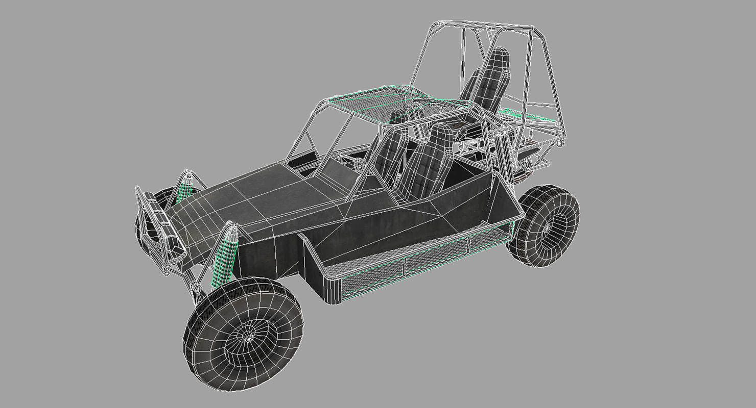 Desert Patrol Vehicle Low-poly 3D model_6
