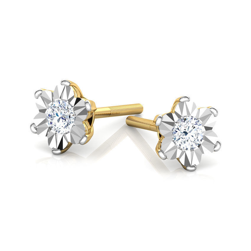 Blossom Plate Stud Earring 3D print model_2