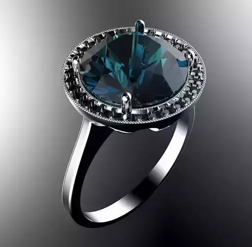 Ring with roun gem