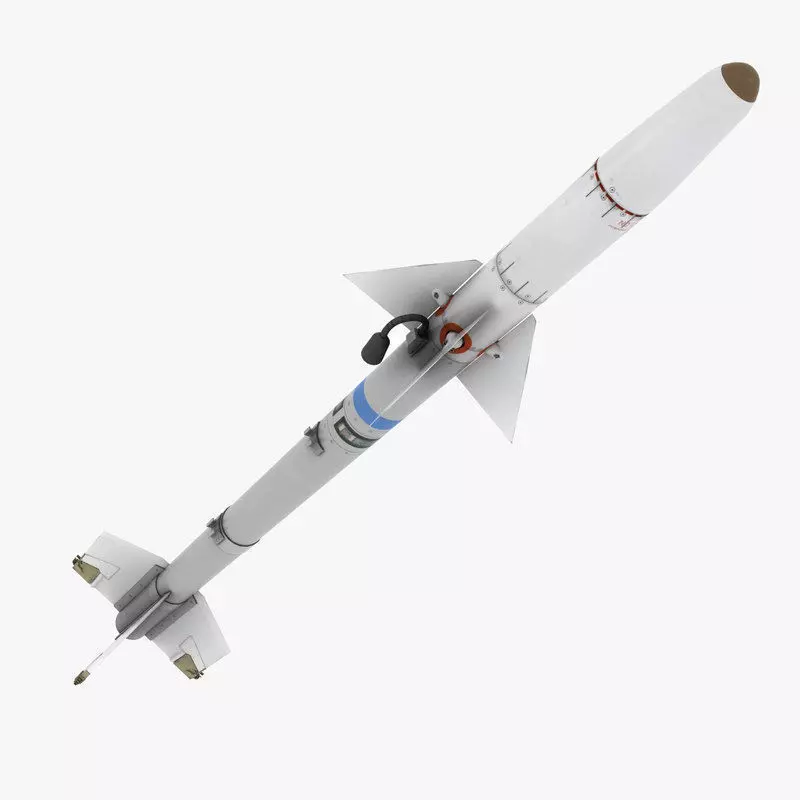 AIM9 E missile Low-poly 3D model_0