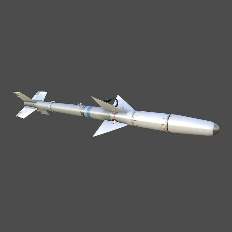 AIM9 E missile Low-poly 3D model_1