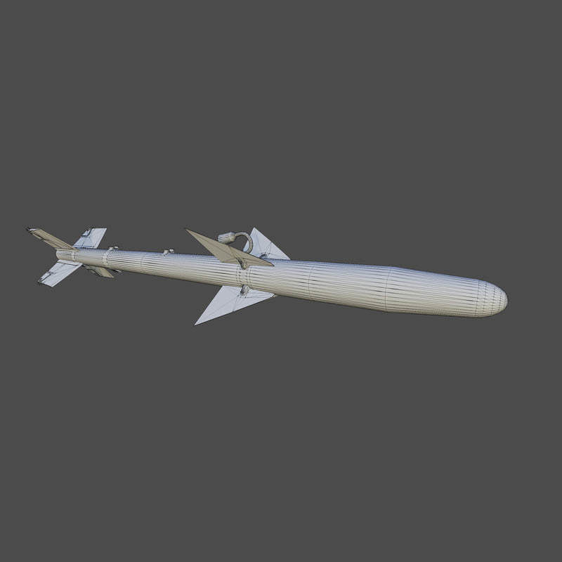 AIM9 E missile Low-poly 3D model_6