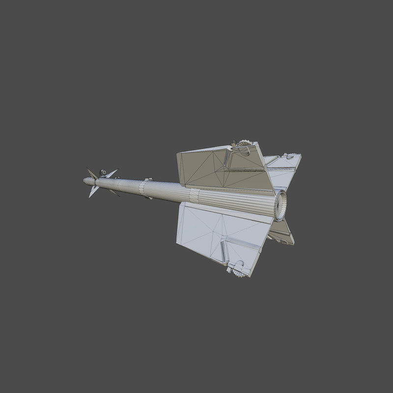 AIM9 E missile Low-poly 3D model_7