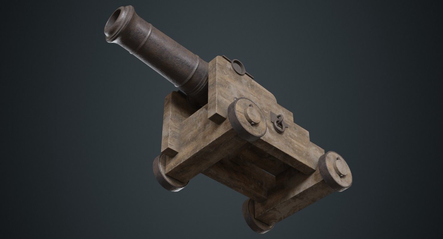 Vessel Cannon 1B Low-poly 3D model_4