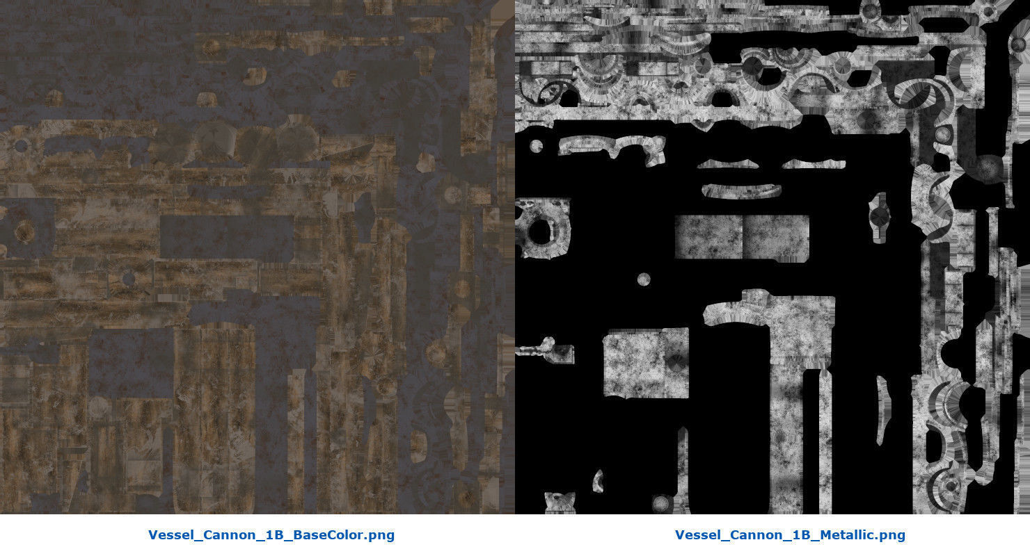 Vessel Cannon 1B Low-poly 3D model_10