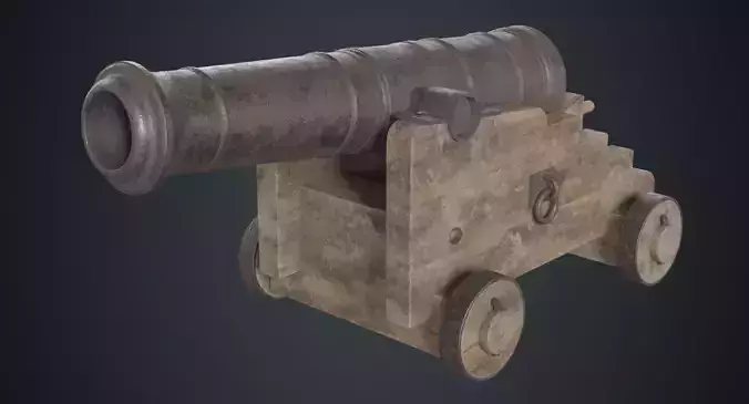 Vessel Cannon 1B Low-poly 3D model