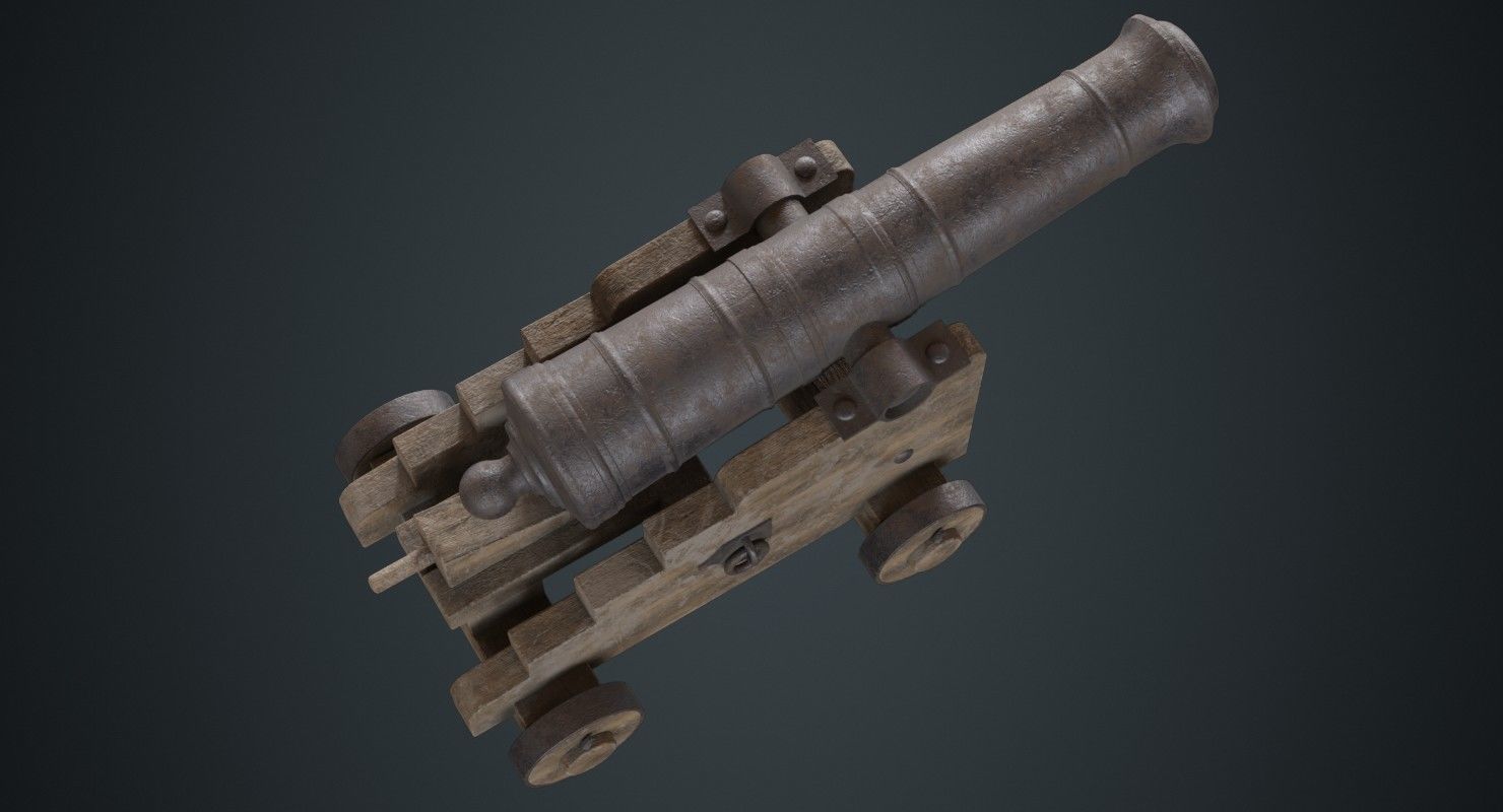Vessel Cannon 1B Low-poly 3D model_2