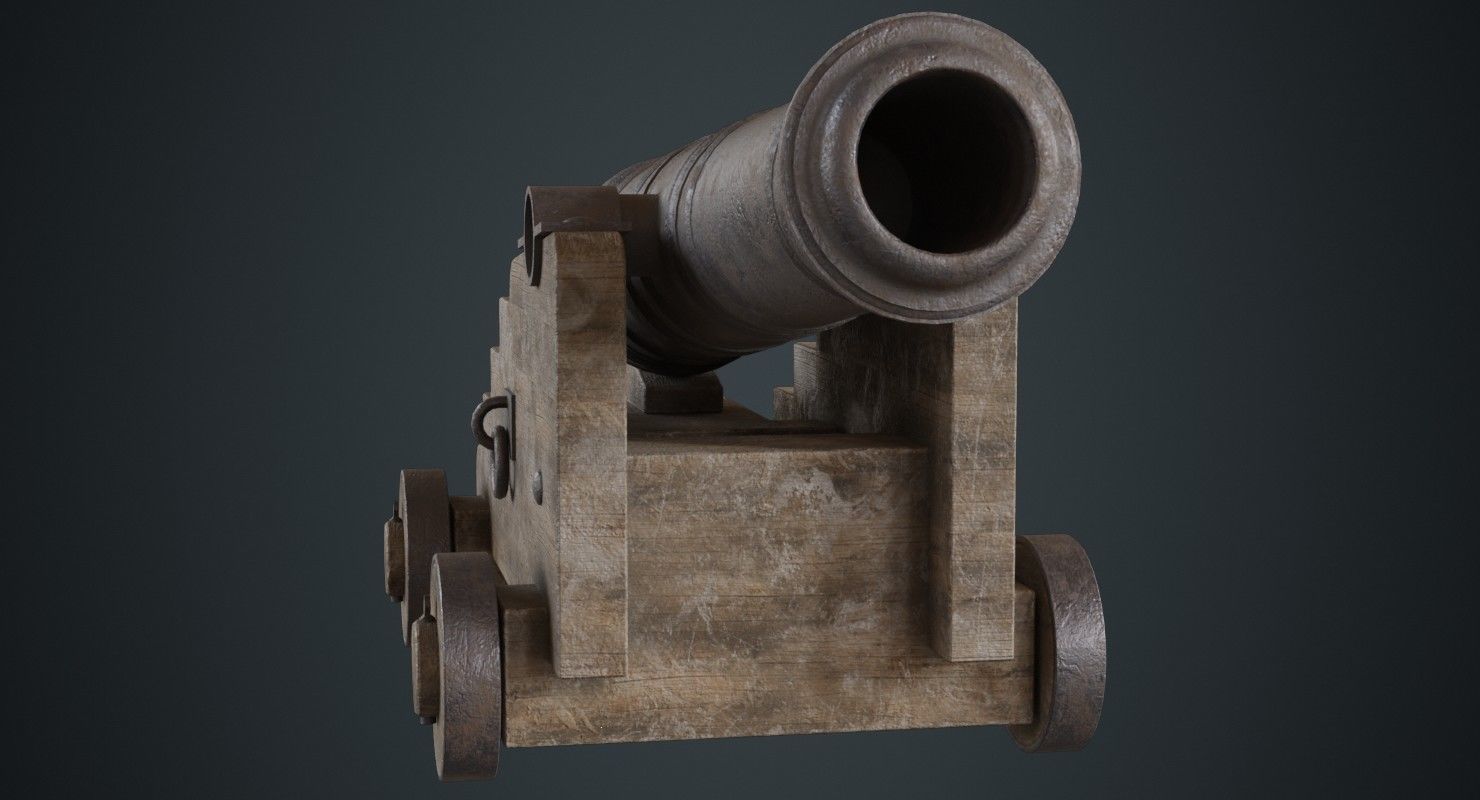 Vessel Cannon 1B Low-poly 3D model_5