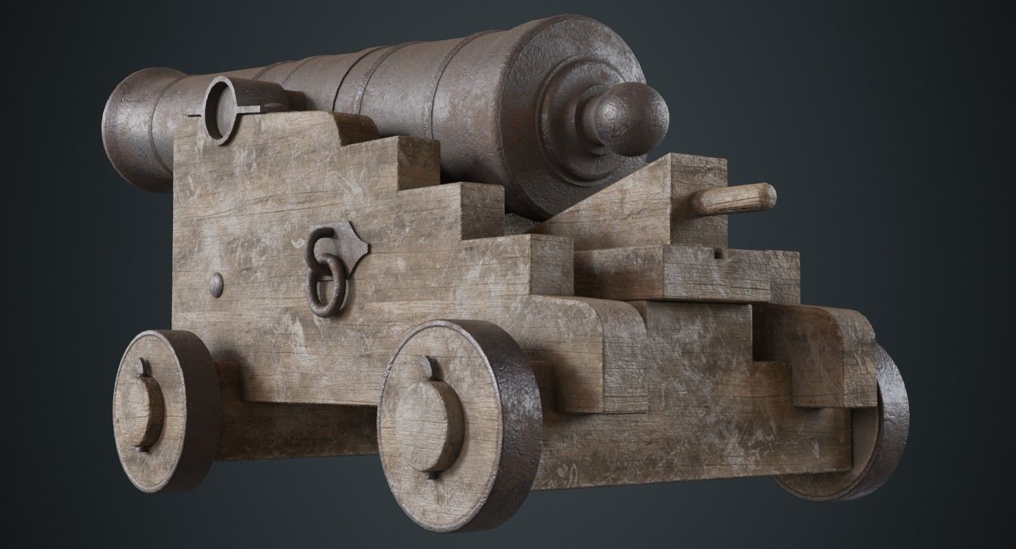 Vessel Cannon 1B Low-poly 3D model_3