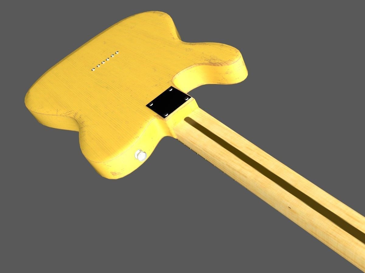 Telecaster Guitar 3D model_2