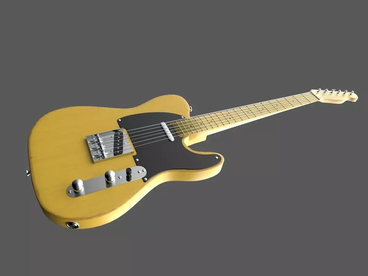 Telecaster Guitar 3D model_0