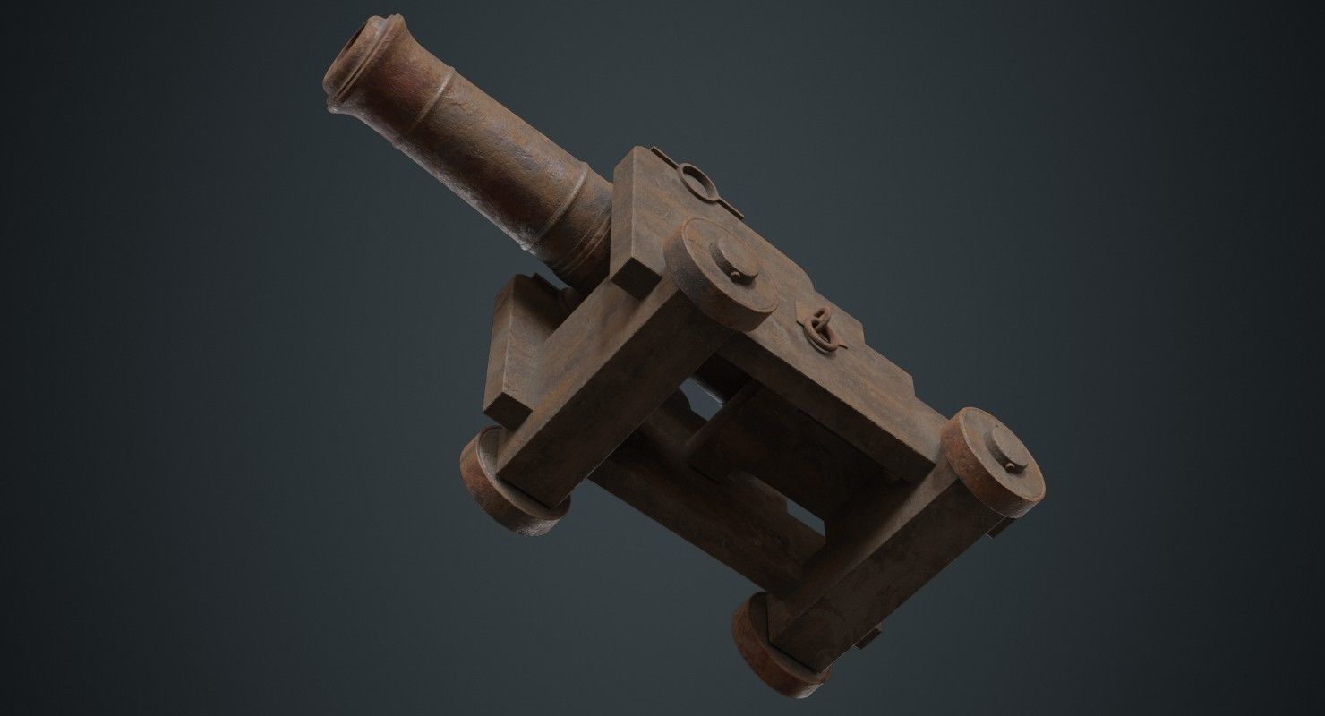 Vessel Cannon 1C Low-poly 3D model_4