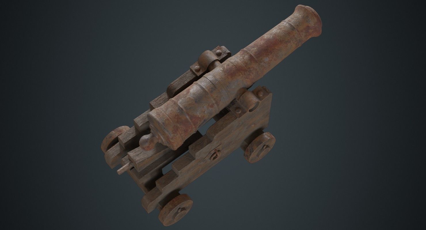 Vessel Cannon 1C Low-poly 3D model_2