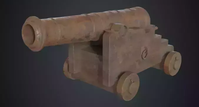 Vessel Cannon 1C Low-poly 3D model