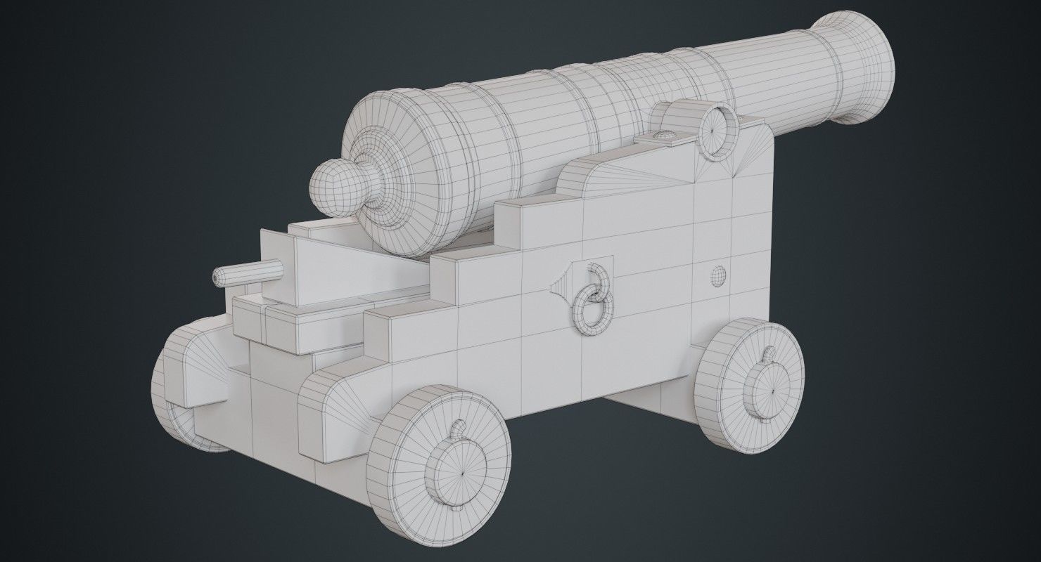 Vessel Cannon 1C Low-poly 3D model_8