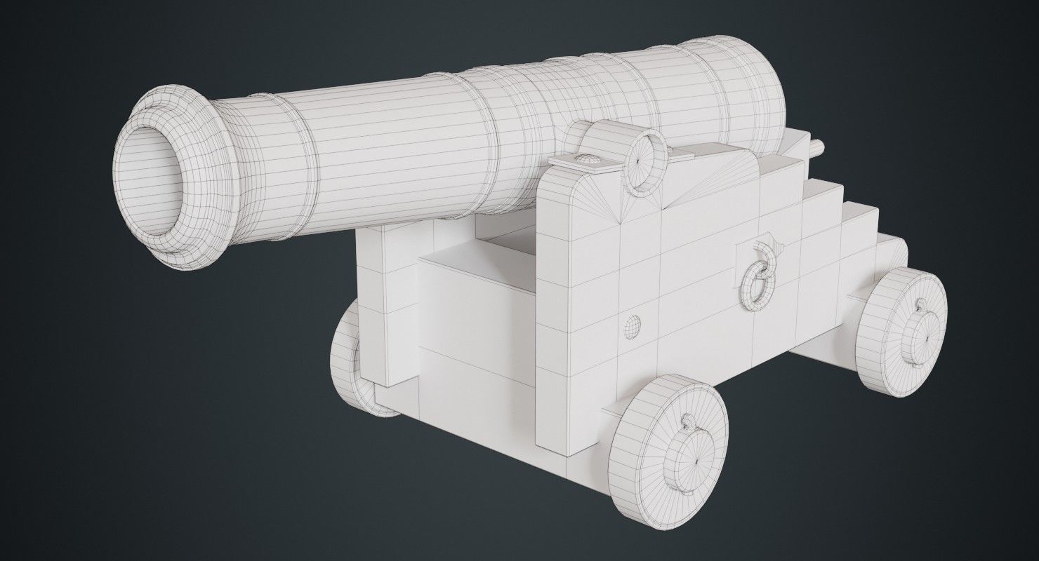 Vessel Cannon 1C Low-poly 3D model_7