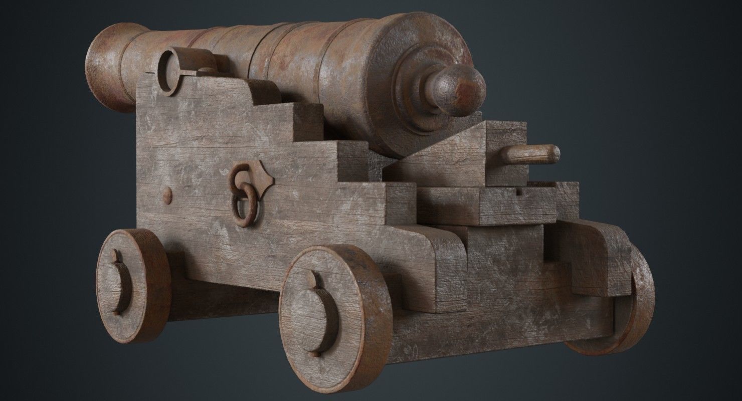Vessel Cannon 1C Low-poly 3D model_3