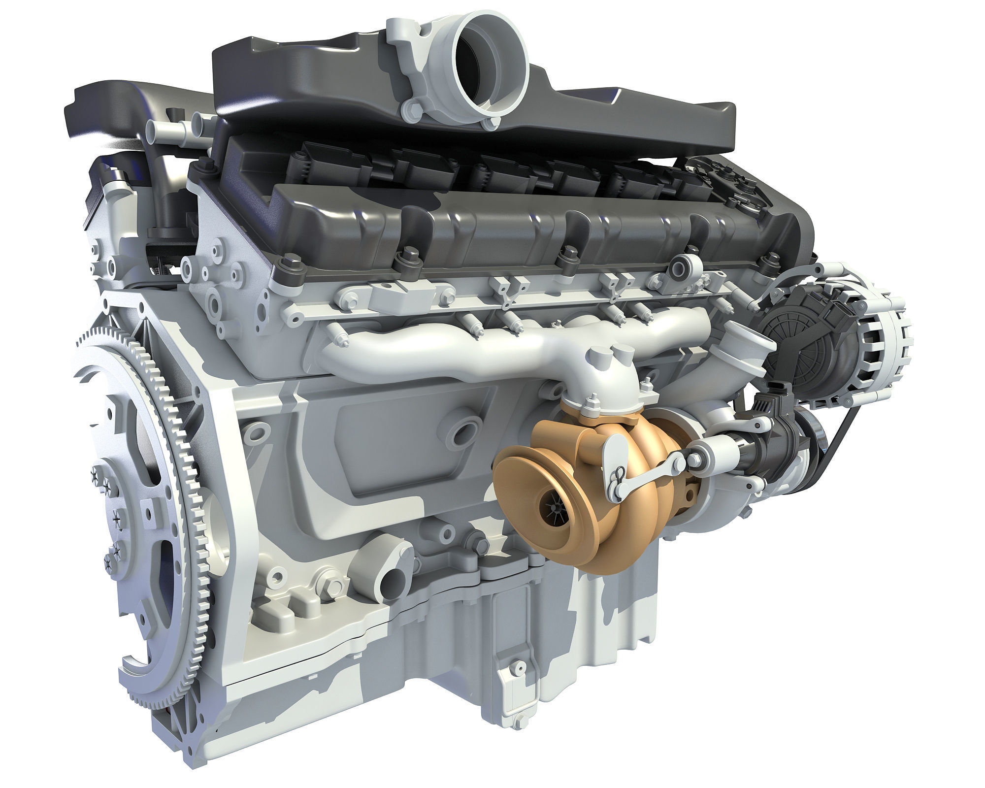 V12 Engine Sectioned Animation Ignition 3D model_21