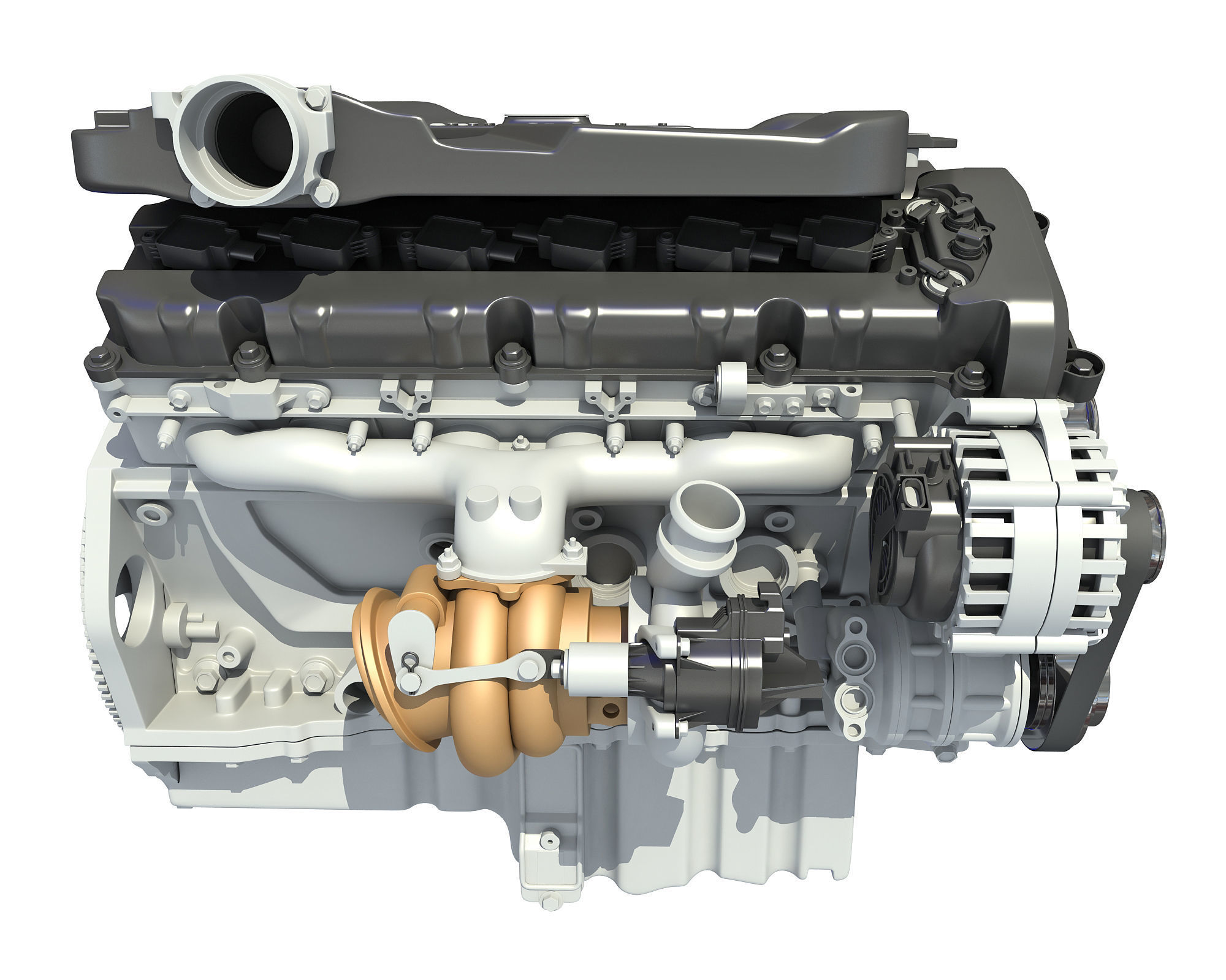 V12 Engine Sectioned Animation Ignition 3D model_20