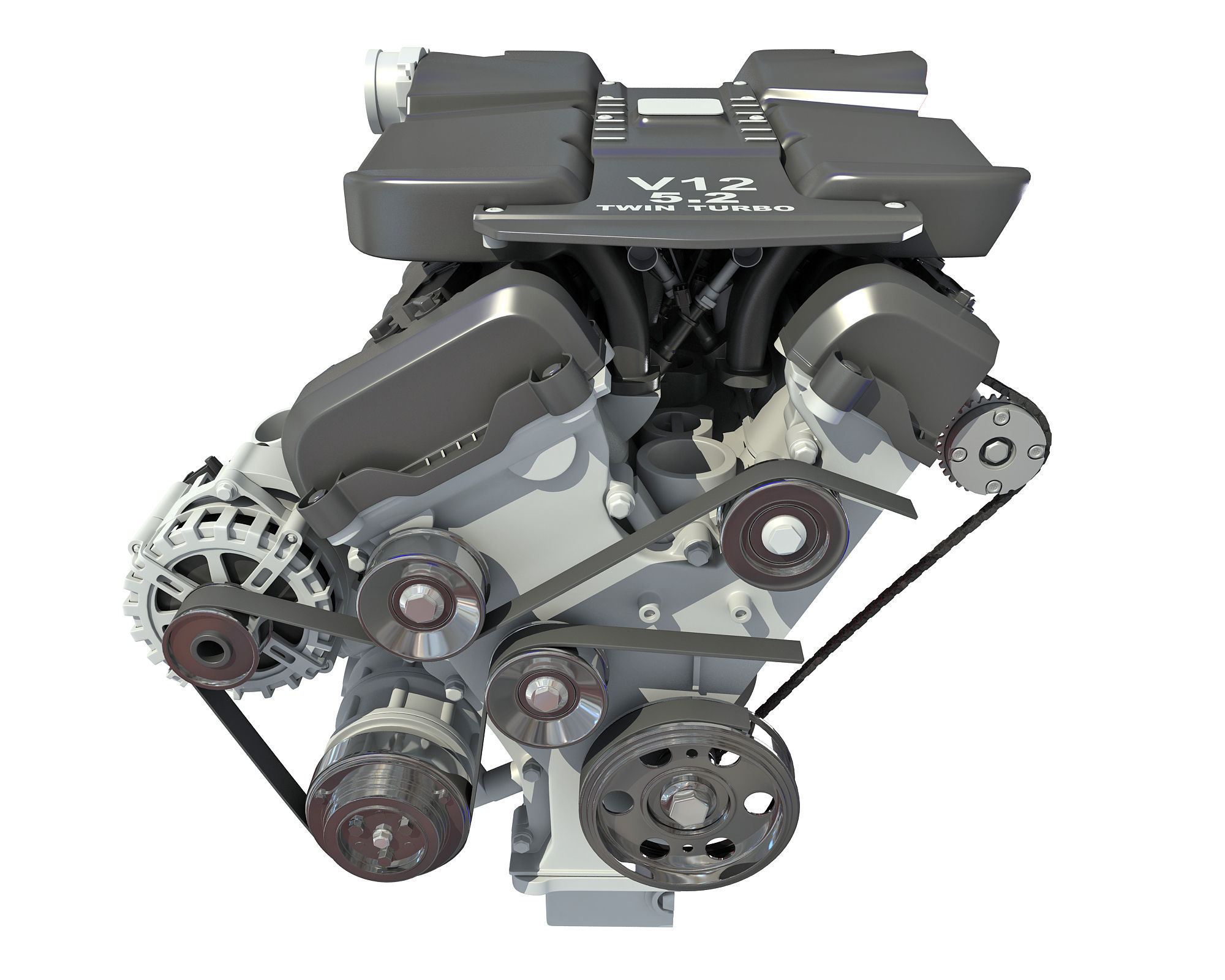 V12 Engine Sectioned Animation Ignition 3D model_17