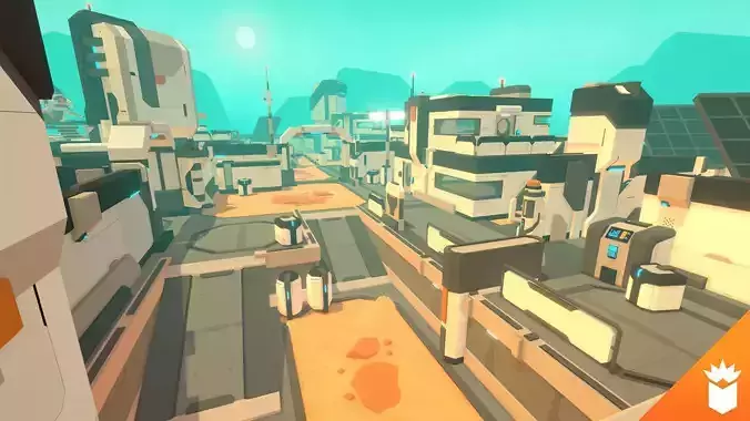 LowPoly SciFi Outdoor Pack Low-poly 3D model