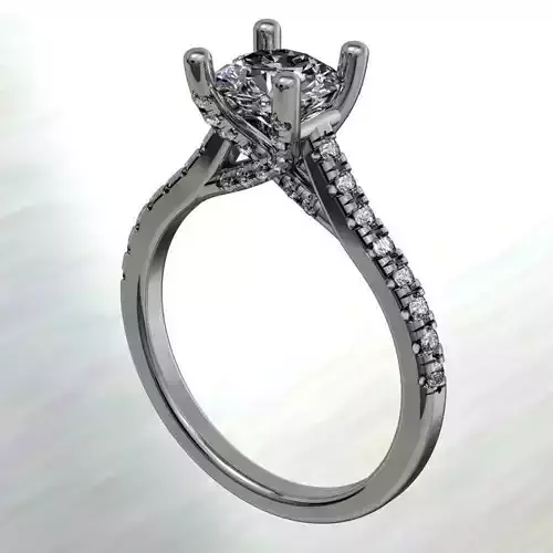 Criss cross claws of central stone fashionable engagement ring