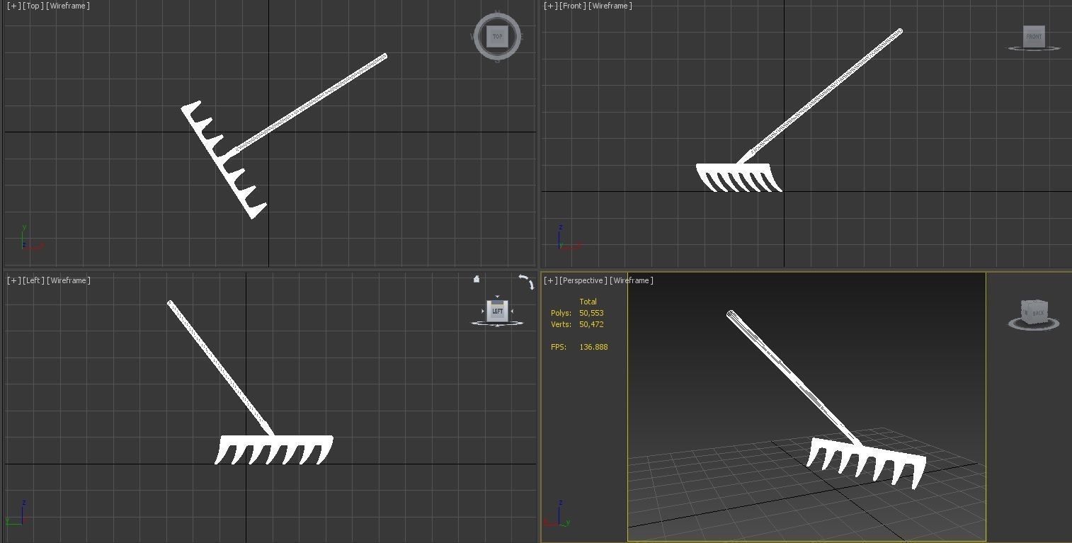 Garden Rake 3D model_2