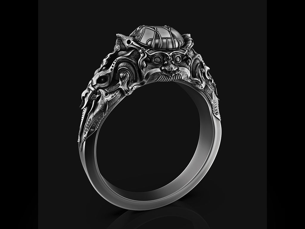 GODS Ring of Endless Biomechanics Ganesh 3D printing 3D model 3D print model_4