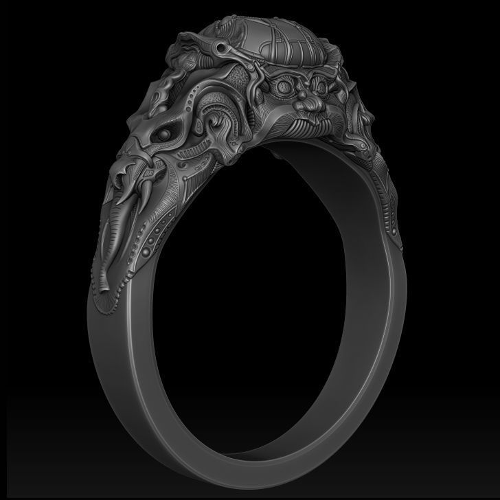 GODS Ring of Endless Biomechanics Ganesh 3D printing 3D model 3D print model_5
