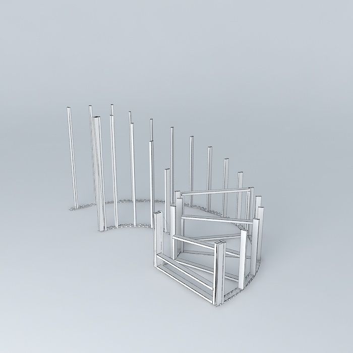 Flex C Curve Stairs Large Free 3D model_3
