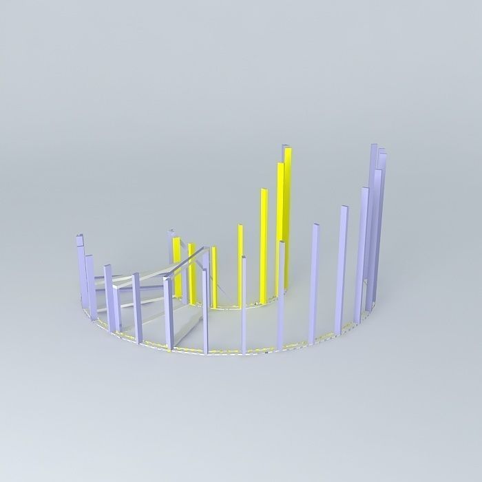 Flex C Curve Stairs Large Free 3D model_2