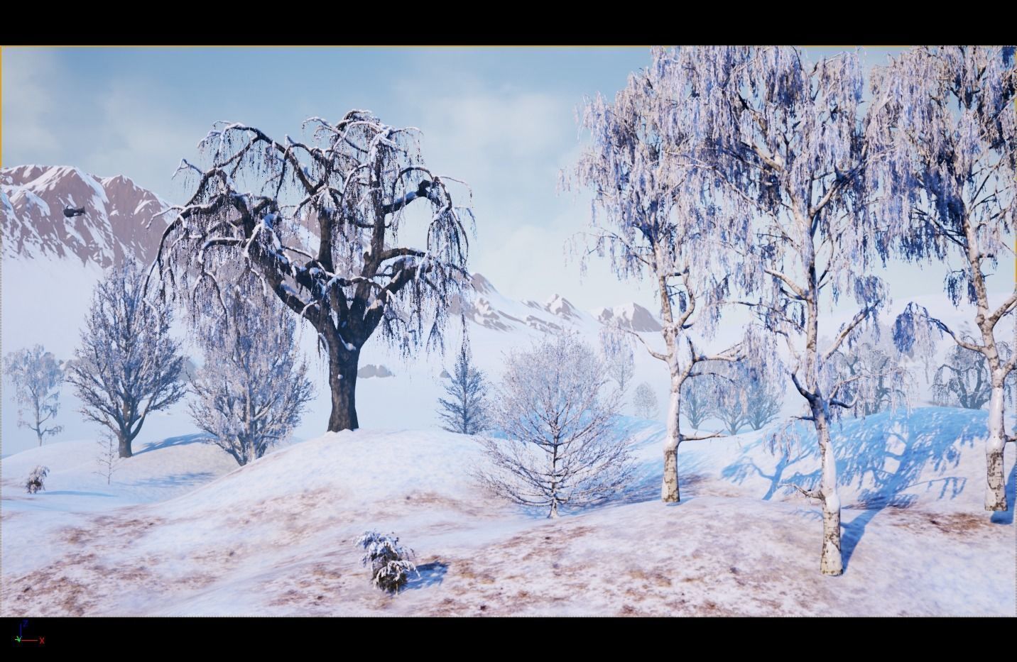 Winter Trees with Snow 3D model_15