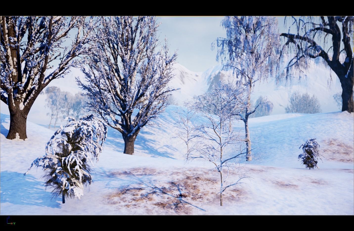 Winter Trees with Snow 3D model_14