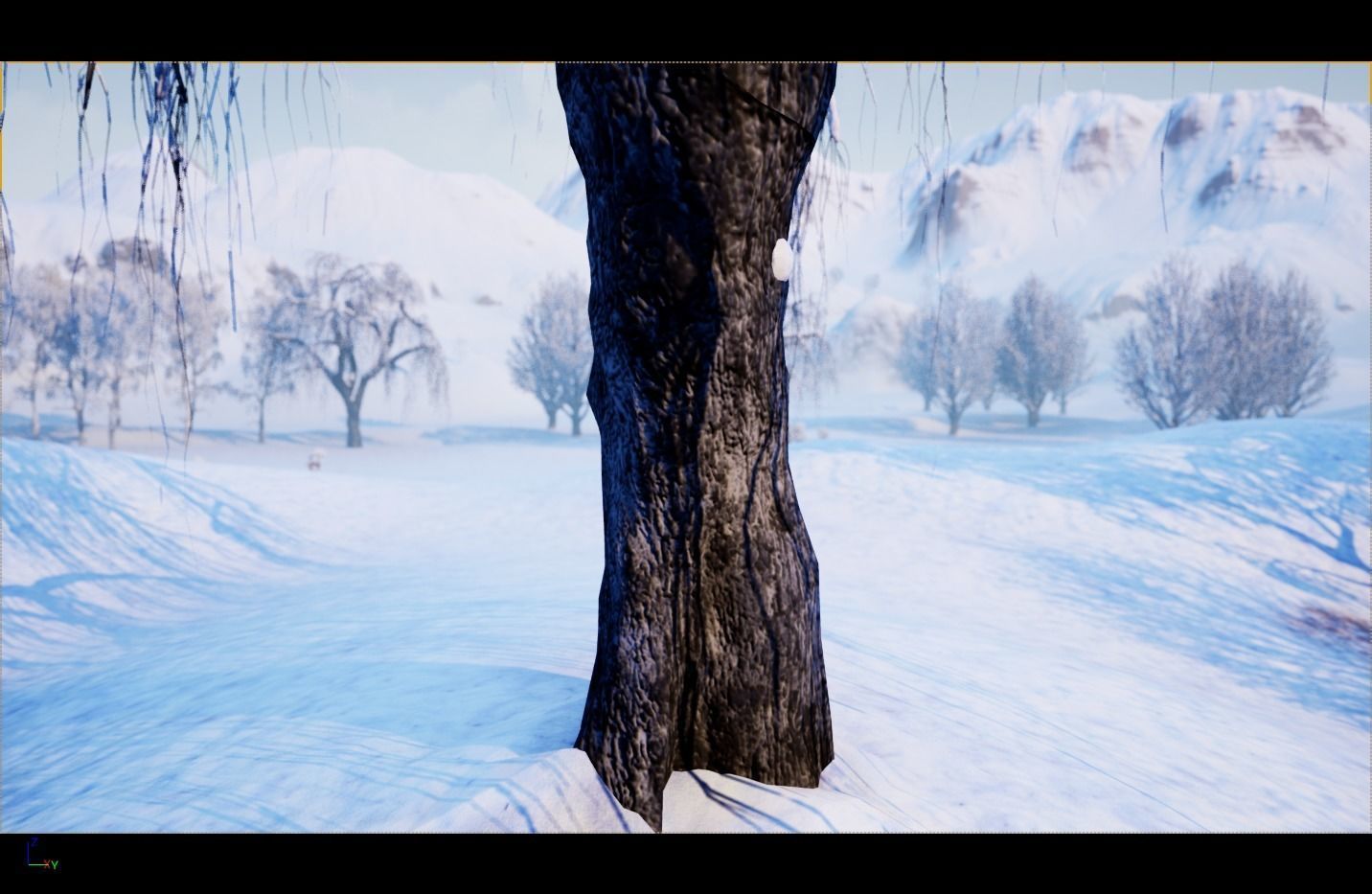 Winter Trees with Snow 3D model_11
