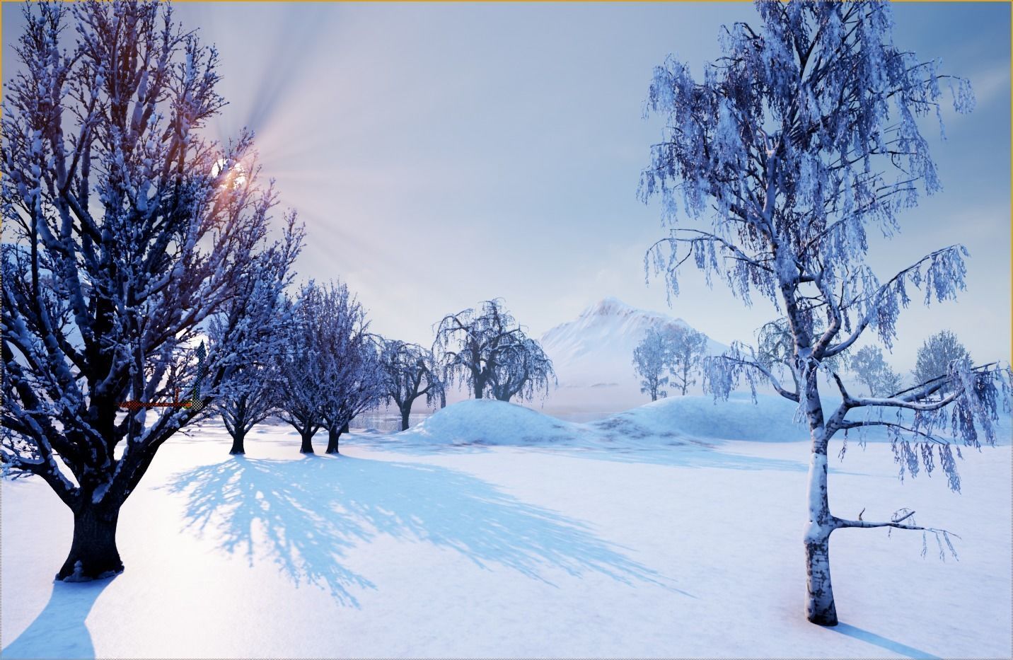 Winter Trees with Snow 3D model_17